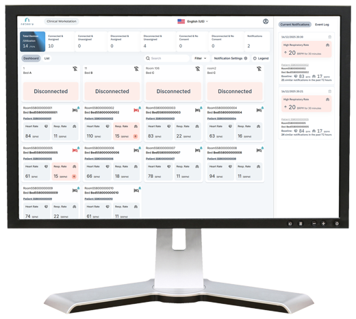 Computer monitor showing the Neteera HealthGate Clinical Workstation.